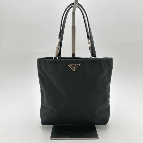 Prada Black Nylon Clip Handle Mini Tote Bag - Picture 2 of 14